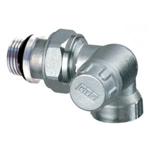 Хромированный трехосевой левосторонний запорный вентиль, ВР трубная   