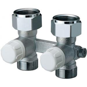 Узел нижнего подключения прямой, с метрической резьбой FAR М24х19 и регулируемым байпасом для стальных панельных радиаторов