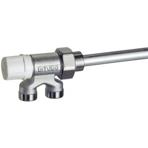 Узел нижнего подключения для двухтрубных систем, регулирующий, с горизонтальной ручкой