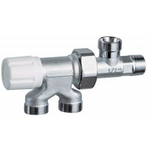 Узел нижнего подключения для однотрубных систем, регулирующий, с горизонтальной ручкой и реверсивной насадкой