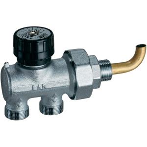 Узел нижнего подключения для однотрубных систем, регулирующий, с изогнутым зондом для стальных панельных радиаторов