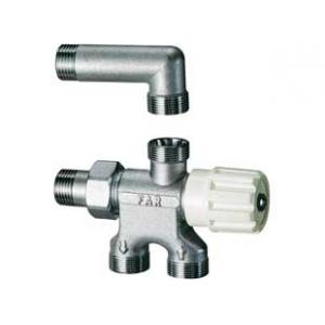 Узел нижнего подключения для однотрубных систем, с регулирующим вентилем 