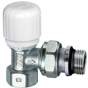 Хромированный угловой термостатический вентиль, ВР трубная   