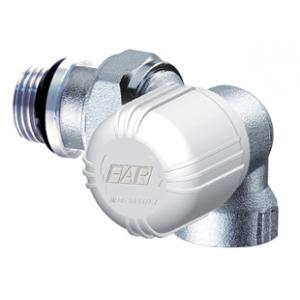 Хромированный трехосевой левосторонний термостатический вентиль, ВР трубная  