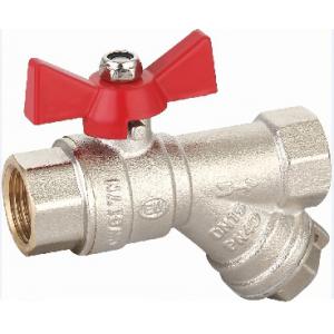 EU.ST10860 | Кран шаровой Grand c фильтром (ручка-бабочка) | Внутренняя-внутренняя резьба