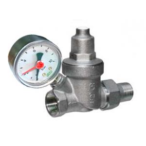 Редуктор давления с манометром, для систем холодного и горячего водоснабжения, НР-ВР, хромированный