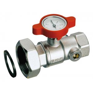 Шаровой кран со встроенным термометром (арт.2651), с накидной гайкой, хромированный