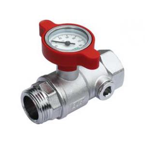 Шаровой кран со встроенным термометром(арт.2651), хромированный