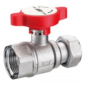 Кран шаровой с возможностью установки термометра, с накидной гайкой ,хромированный  