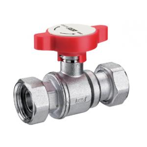 Кран шаровой с возможностью установки термометра, с двумя накидными гайками, хромированный  