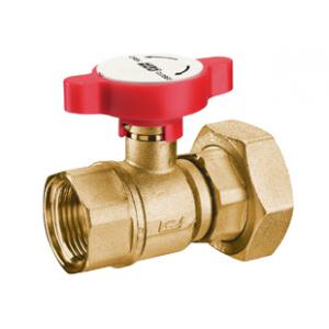 Кран шаровой с возможностью установки термометра, с накидной гайкой для соединения с насосом, латунный
