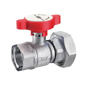 Кран шаровой с возможностью установки термометра, с накидной гайкой для соединения с насосом, хромированный  