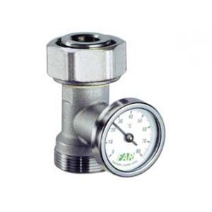 Тройник с термометром под пластиковую и металлопластиковую трубу Ø25-26 мм