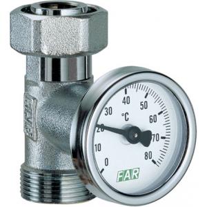 Тройник с термометром под медную, пластиковую и металлопластиковую трубу