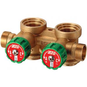 Коллектор параллельный, правосторонний, регулирующий, проходной, модульный, из латуни стойкой к дезоцинковыванию, латунный