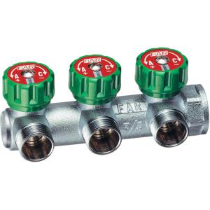 Концевой регулирующий модульный коллектор с тремя отводами