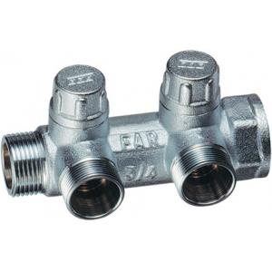 Коллектор запорный НР-ВР, проходной с 2 отводами (МР)