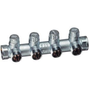 Коллектор запорный ВР-ВР, проходной с 4 отводами (МР)