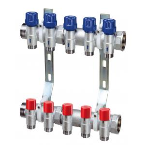 Узел коллекторный, сборный, с подающими запорными и обратными терморегулирующими вентилями МР