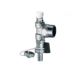 Хромированный концевой переходник с автоматическим воздухоотводчиком и сливным краном