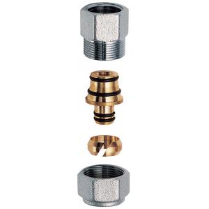 Хромированный переходник с внутренней резьбой и гайкой