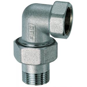 Фитинг трёхкомпонентный, угловой хромированный