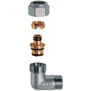 Угольник с наружной резьбой с одной концовкой, хромировнный