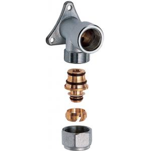 Настенный угольник с внутренней резьбой с одной концовкой, хромированный