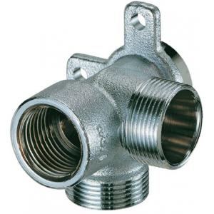 Настенный L-образный хромированный тройник