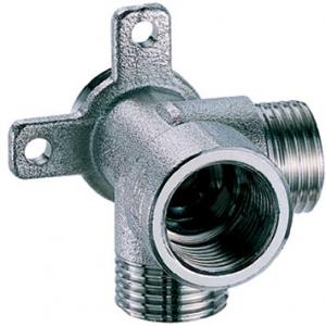 Настенный хромированный L-образный тройник