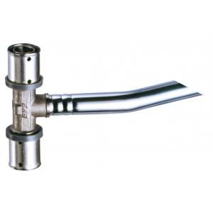 Пресс-тройник с хромированной трубкой для подключения к радиатору