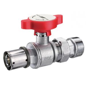 Кран шаровой хромированный с местом для установки термометра