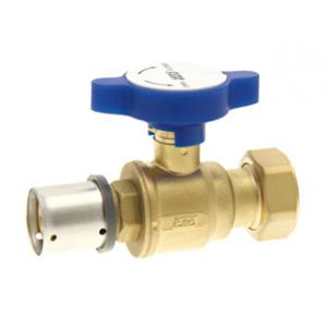 Кран шаровой с возможностью установки термометра, с накидной гайкой  