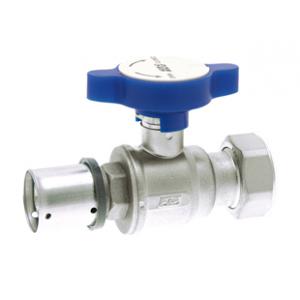 Кран шаровой с возможностью установки термометра, с накидной гайкой, хромированный  