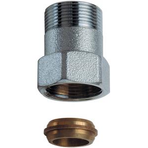 Хромированное удлинение с концовкой FAR 24х19 для медной трубы.  