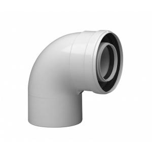 Коаксиальный отвод полипропиленовый 87°, диам. 80/125, HT