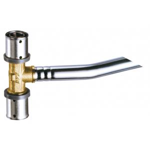 Пресс-тройник с хромированной трубкой для подключения к радиатору